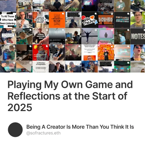 Playing My Own Game And Reflections At The Start O