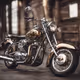 Vintage Motorcycle with gleaming chrome
