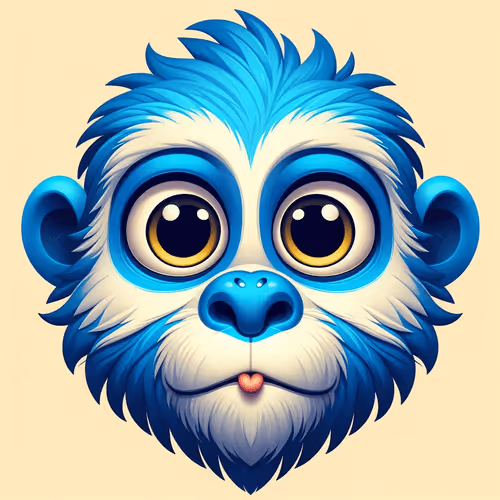 Suprised Blue Monkey-Logo