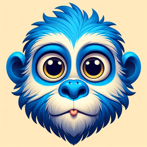 suprised blue monkey