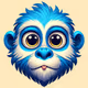 suprised blue monkey