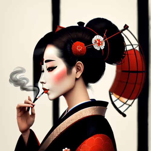 Geisha And Cigarette