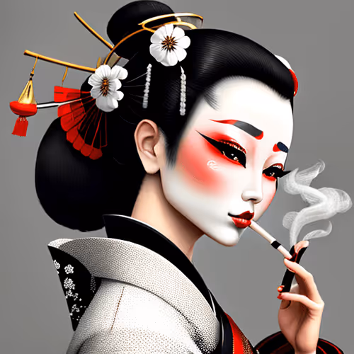 geisha and cigarette #243
