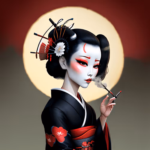 Geisha And Cigarette