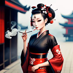 geisha and cigarette #330