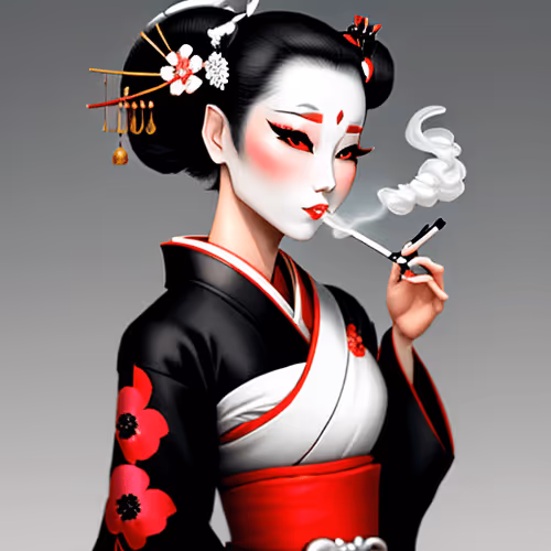 Geisha And Cigarette