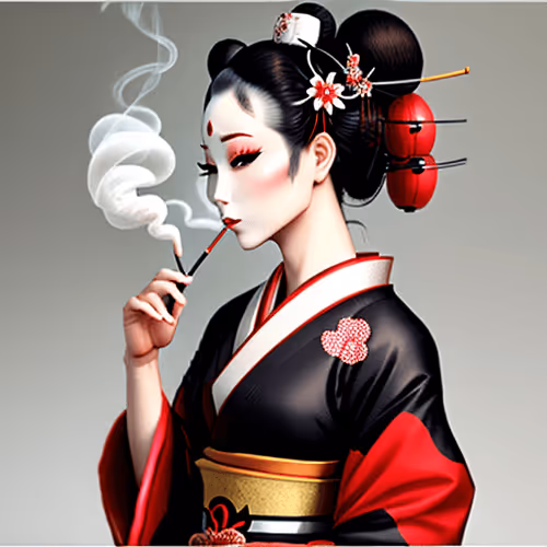 Geisha And Cigarette