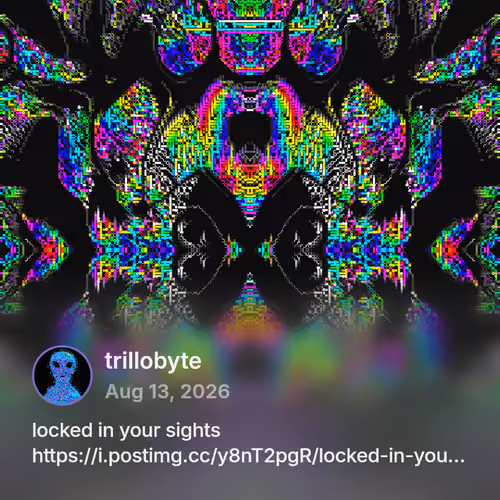cast by @trillobyte: locked in your sights
https://i.postimg.cc/y8nT2pgR/locked-in-your-sights.gif