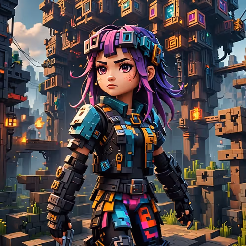 pixel punk girl
