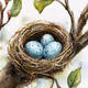 Nestled Beginnings (Watercolor)