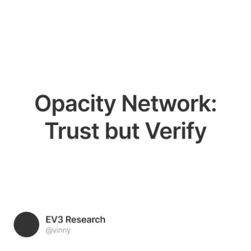 Opacity Network: Trust but Verify #2