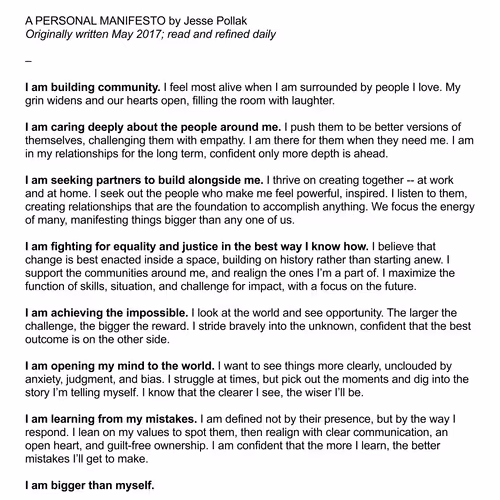 A PERSONAL MANIFESTO 210