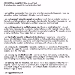A PERSONAL MANIFESTO 1532