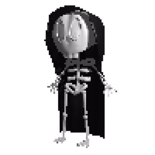 " pixelated skeleton "