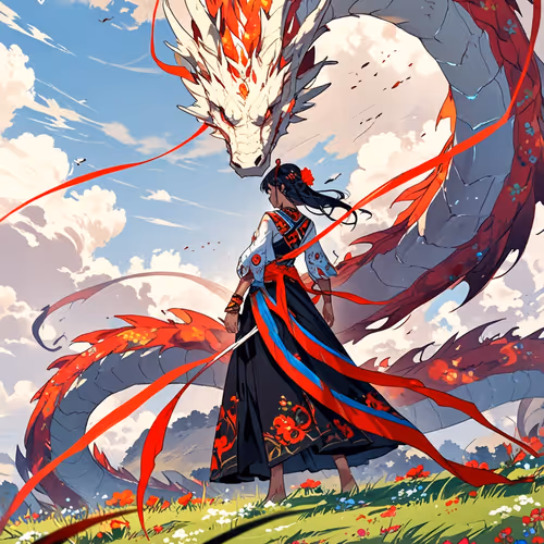 dragon and girl #7