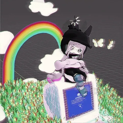Very Internet Person In Rainbow World Grass