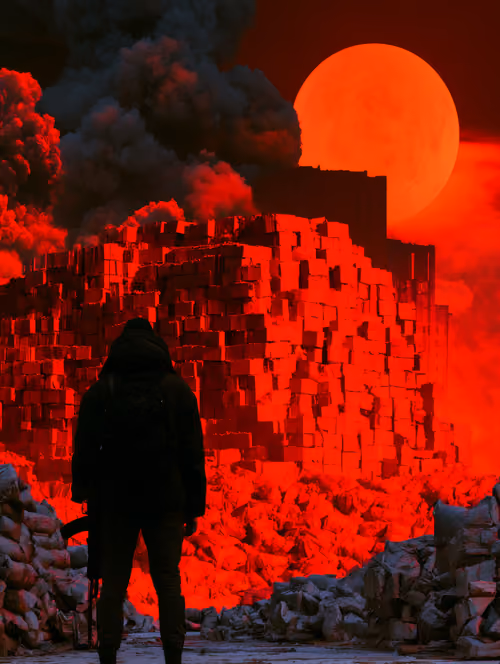 Red Wall Moon