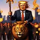 CryptoTrumps 2 0004 - Trump Riding A Lion