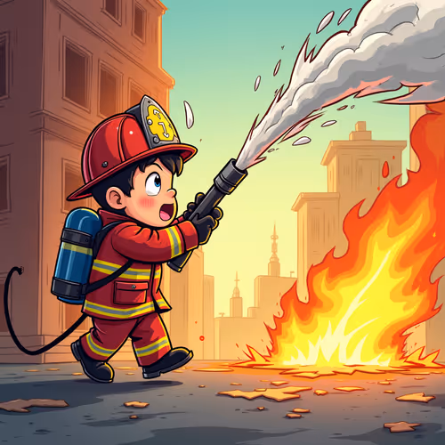 Fire man attack on fire 