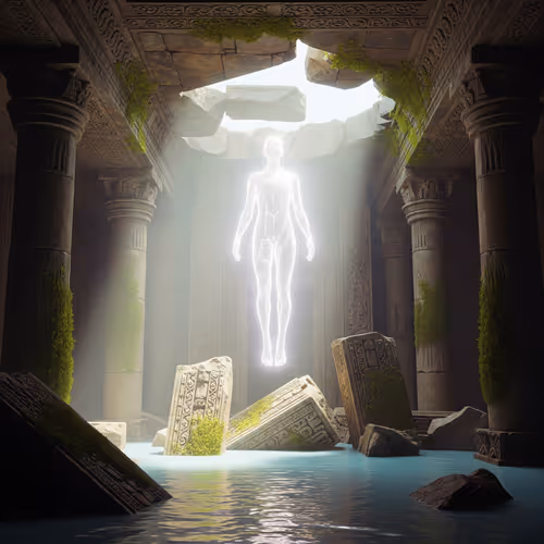 humanoid figure of pure light