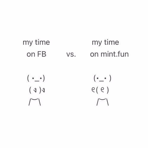 My time on FB vs My time on mint.fun