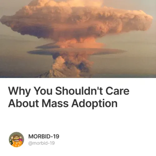 Why You Shouldn't Care About Mass Adoption #1