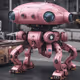 Pink Vintage Robot