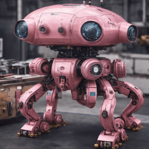 Pink Vintage Robot