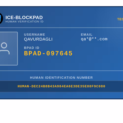 Ice Blockpad Human Id Verification