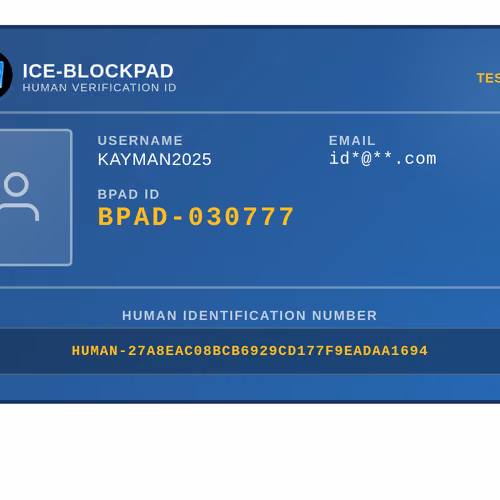 ICE-BLOCKPAD Human ID