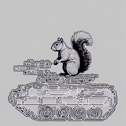 squirrel learns to drive a tank