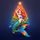 Ler, the rainbow colored mermaid