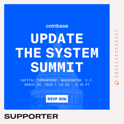 Coinbase announces the Update The System Summit, where industry leaders will discuss the p