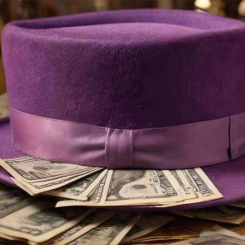 cash under hat