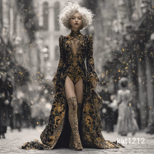 Lady In Golden Dress
