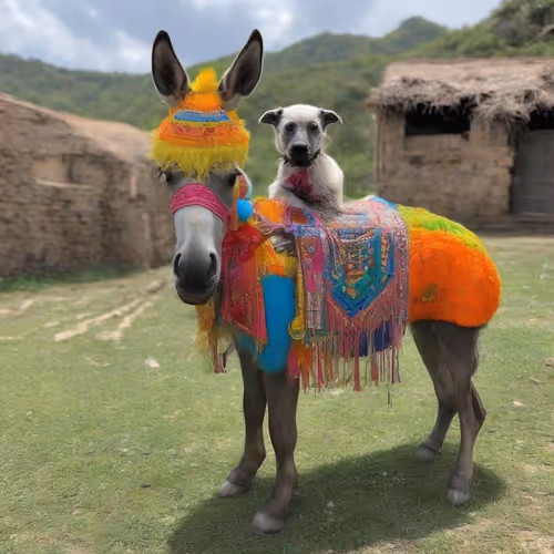 Dog On Donkey