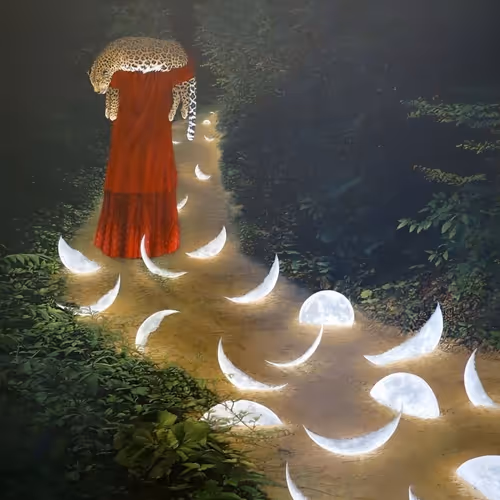 The moon falls a thousand times