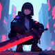 Neon Soulbound Guardian