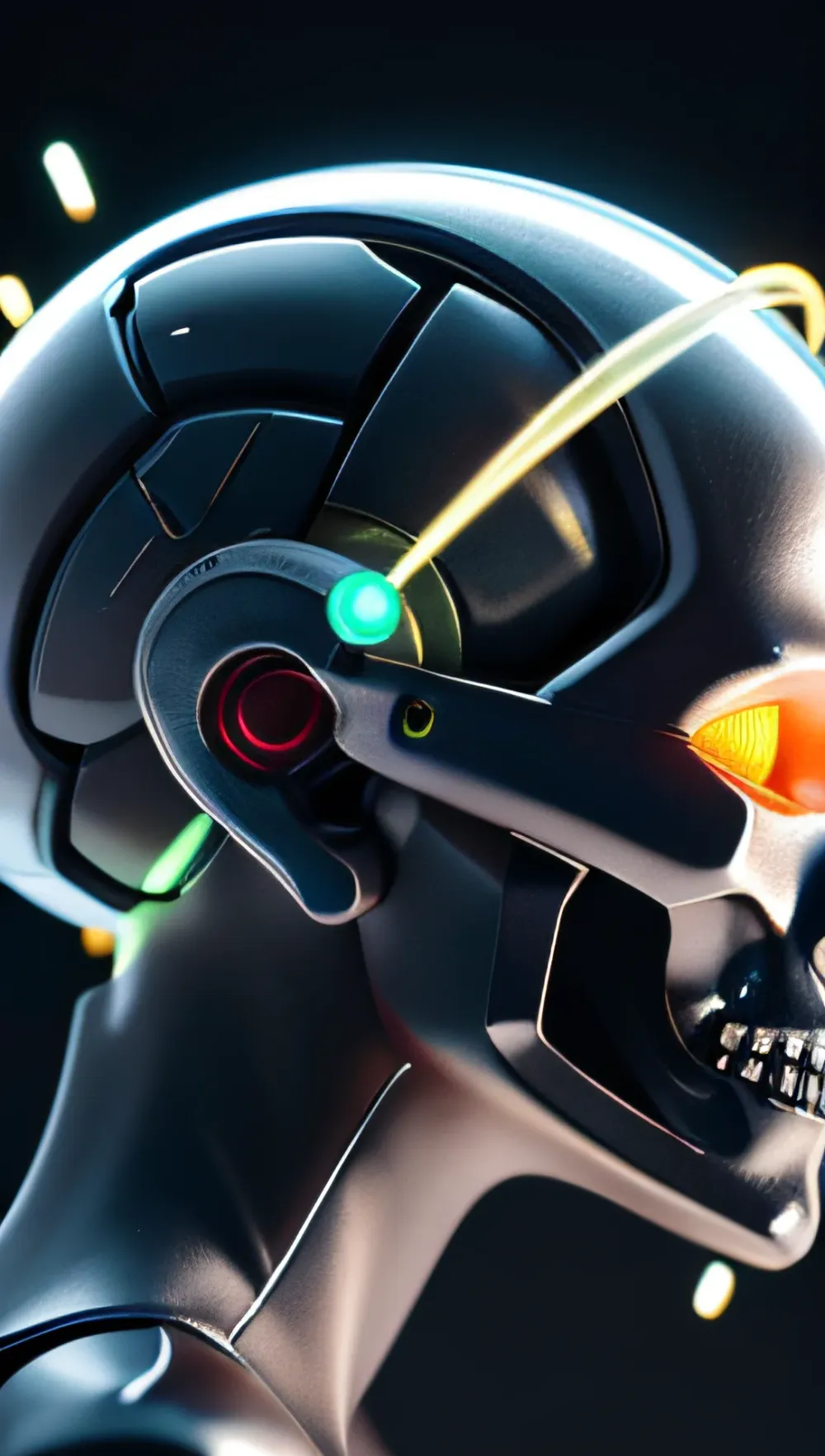 Neural Sparks Bionic Tissue Cybernetic Skull Quantum Processors