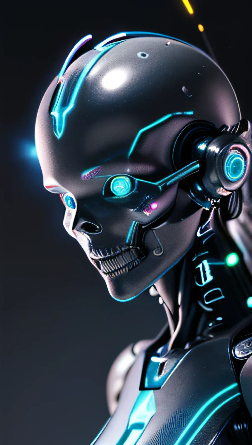 Micro Engineering Marvel Bio-synthetic Skull Android Detail Macro