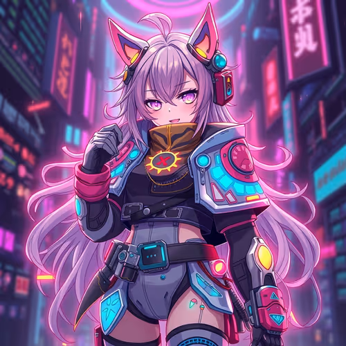 Cat Girl Cyberpunk