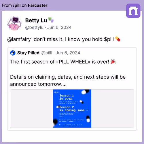 Betty Lu 🎭:   don’t miss it. I know you hold $pill 💊