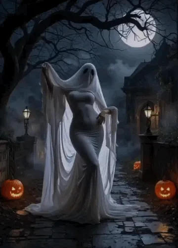 Halloween Ghost Dance Under The Moon