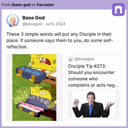 Base God: These 3 simple words will put any Disciple in their place. If someone says them to you, do some self...