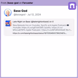 Base God: https://x.com/latenightonbase/status/1811555450317603146?s=46&t=ilqT10h30Af95p_UnH6XoQ
