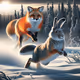 Fox and rabbit