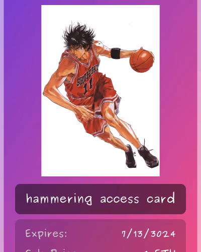 hammering club card