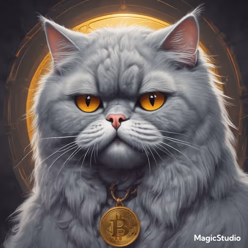 Mister Miggles with Bitcoin Necklace