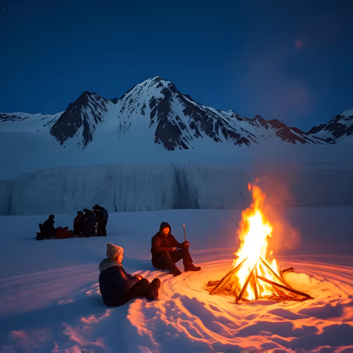 bonfire on the glacier
