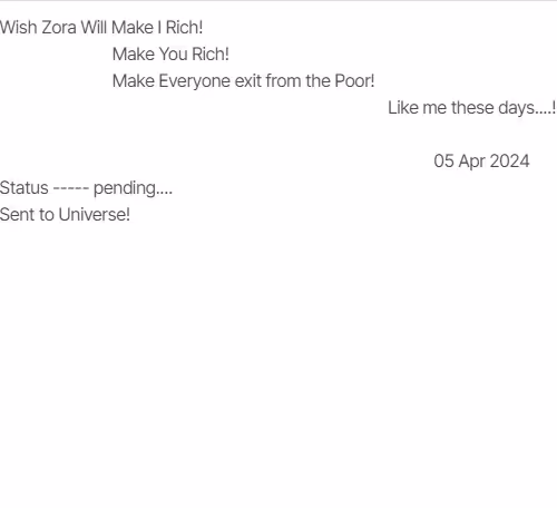 Wish Zora Make We Rich